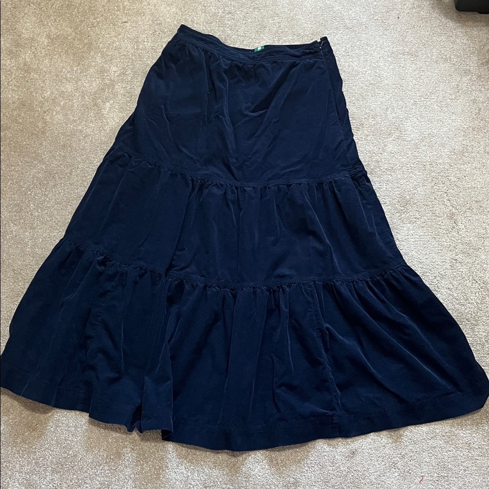 Boden Navy Tiered Midi Skirt - Picture 5 of 9